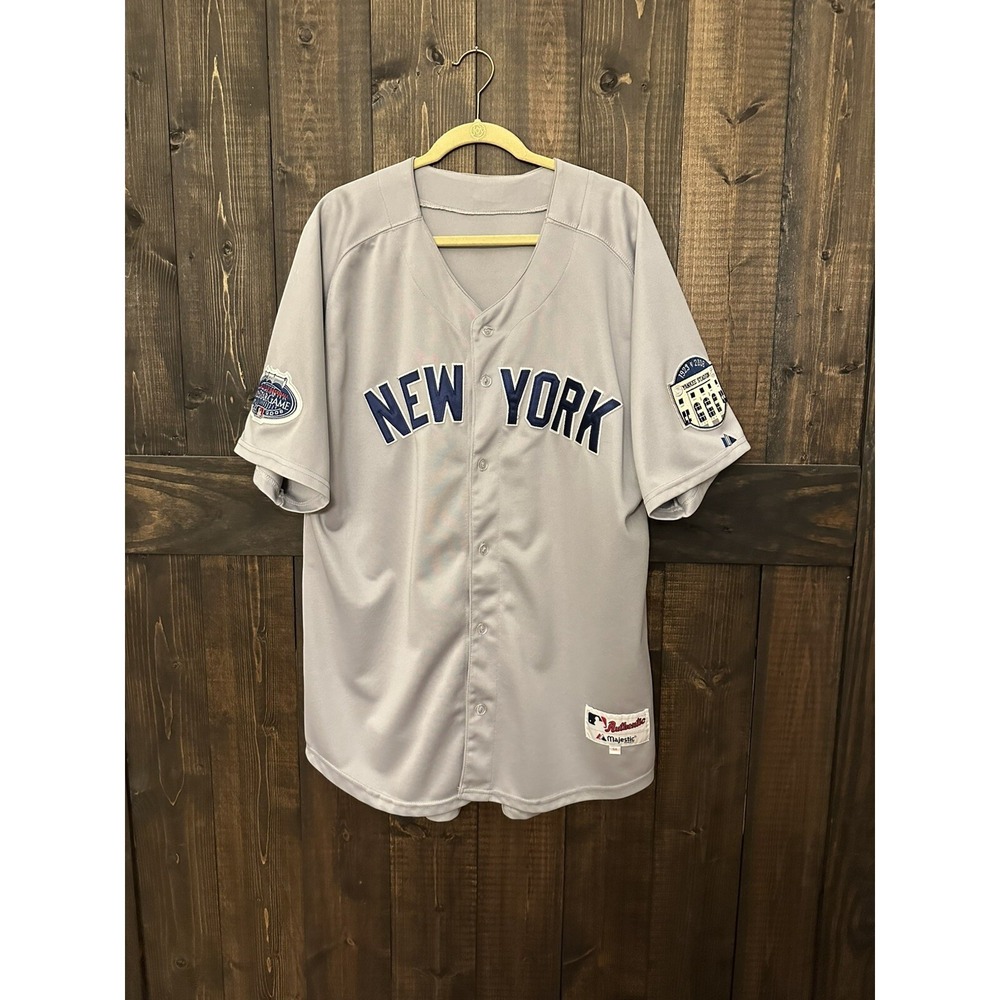 Majestic Authentic Derek Jeter Yankees Jersey All Star Stadium Patches Size 54